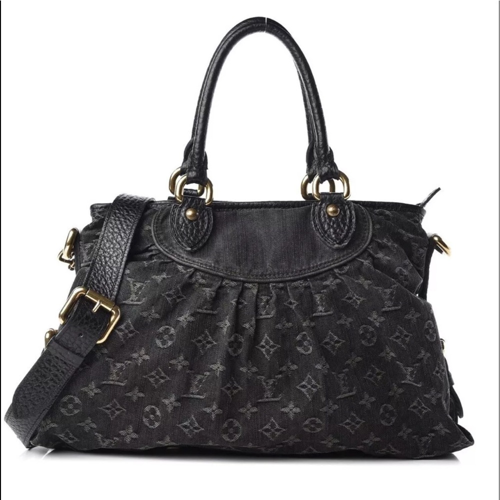 Louis Vuitton Neo Cabby MM black denim bag
